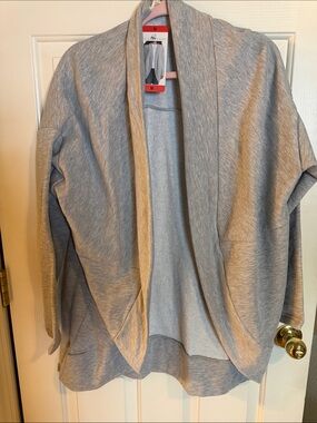 Comfortable Open-Front Gray Cardigan Sweater